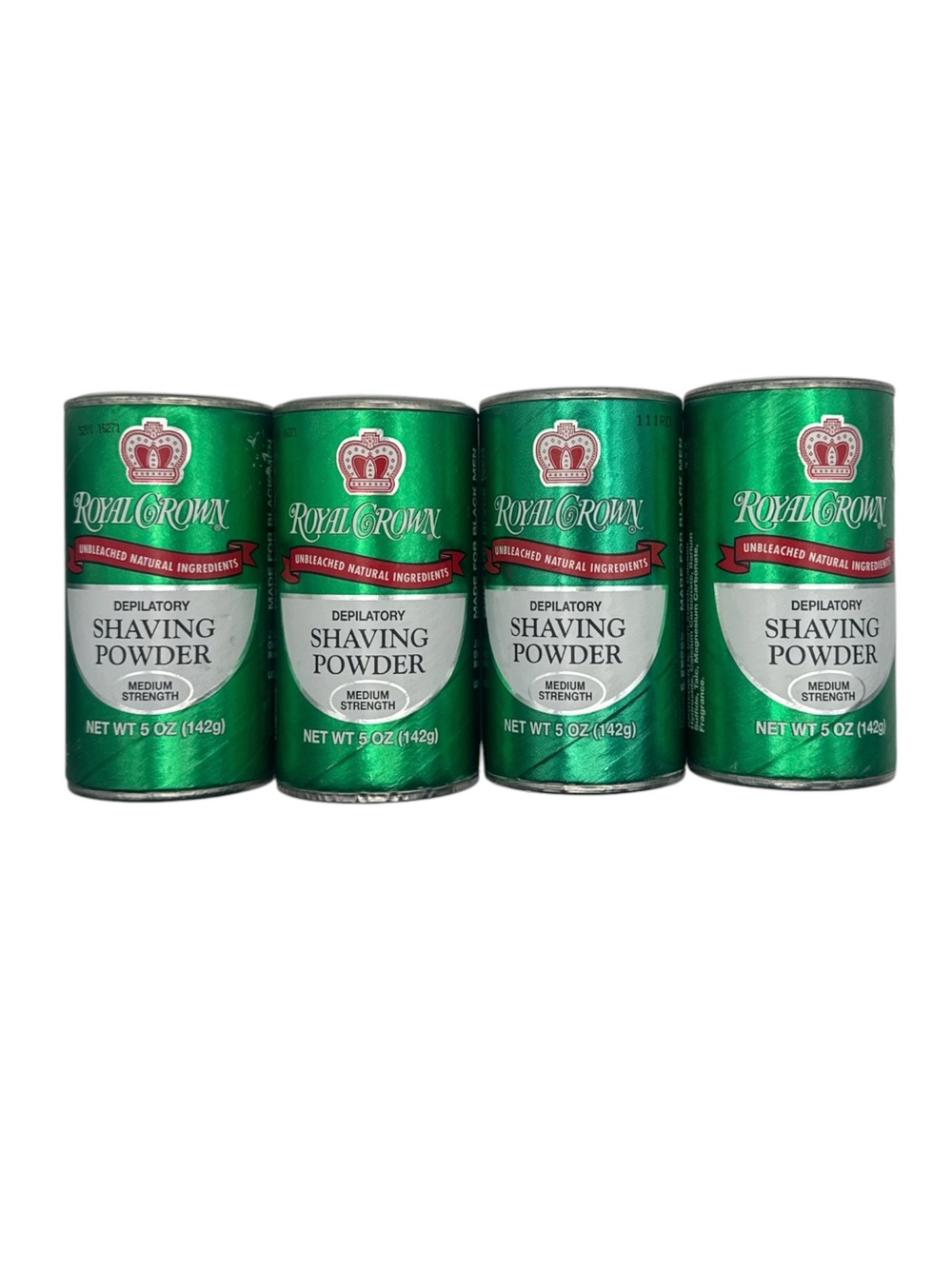 4x Royal Crown Green Depilatory Shaving Powder - Medium Strength 5 oz